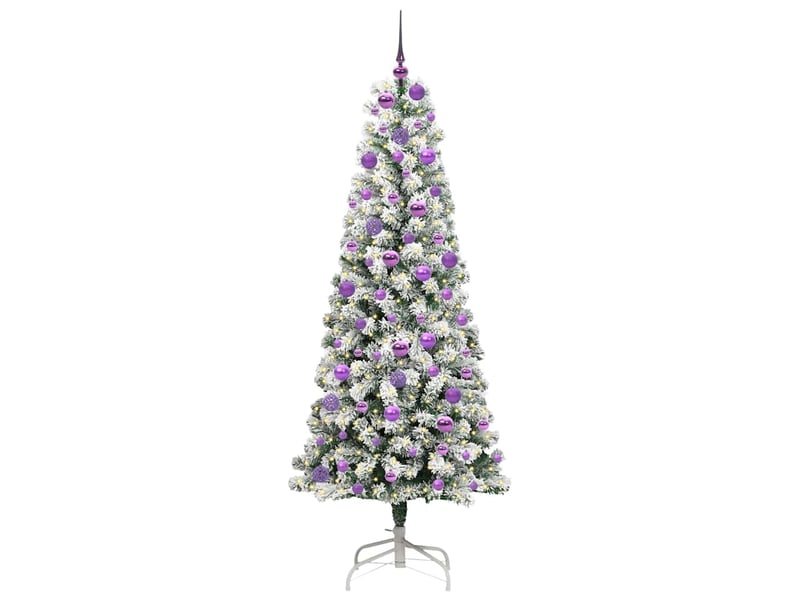  Sapin de noël, arbre de noël artificiel à branches articulées vert et blanc cf61128  - Conforama C