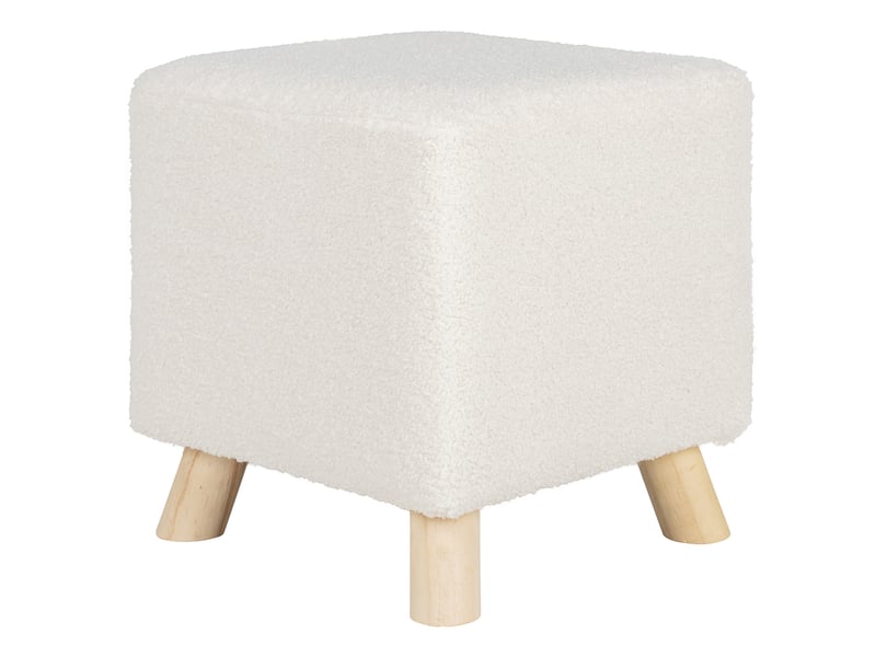 Pouf INAYA coloris blanc - Conforama C