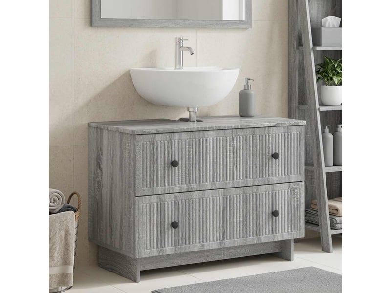  Meuble sous lavabo de salle de bain ede sonoma gris cf64882  - Conforama B