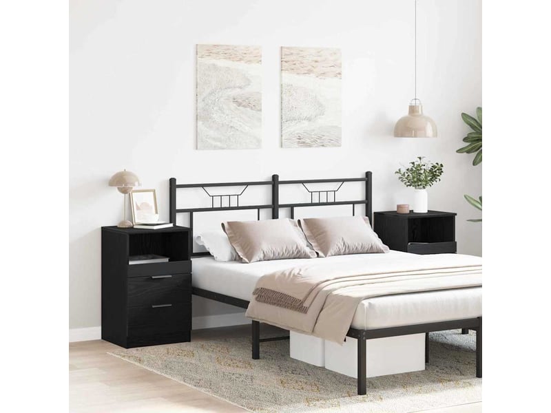  Table de chevet avec tiroir 2 pièces chêne noir 40 x 35 x 65 cm  - Conforama D