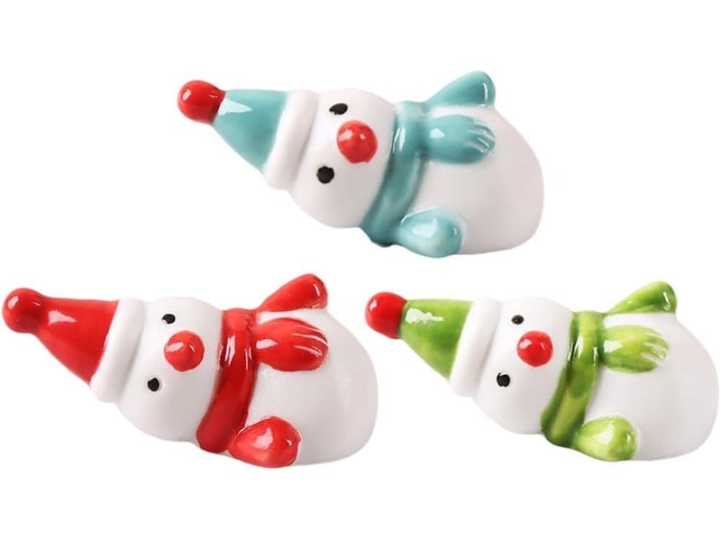  Lot de 3 repose-baguettes de noël - joli porte-baguettes bonhomme de neige - pour dîner fourchette, cuillère, couteau, vaisselle - décoration de noël  - Conforama A