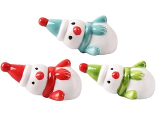 Lot de 3 repose-baguettes de noël - joli porte-baguettes bonhomme de neige - pour dîner fourchette, cuillère, couteau, vaisselle - décoration de noël