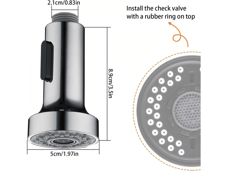  1pcs douchette evier cuisine, 2 modes embout robinet cuisine, rallonge robinet cuisine, brise jet robinet cuisine avec aerateur(argent)  - Conforama B