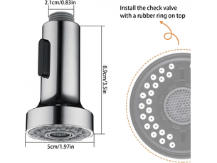 1pcs douchette evier cuisine, 2 modes embout robinet cuisine, rallonge robinet cuisine, brise jet robinet cuisine avec aerateur(argent)