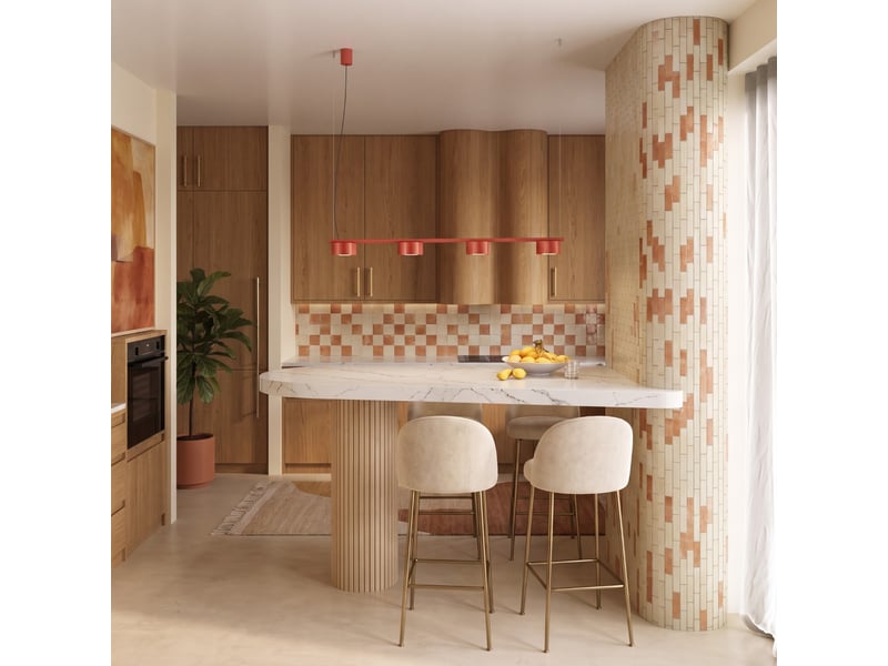  Lustre ovio 4 rouge gx53 aluminium moderne 208x122x12cm SL.3384 - Conforama B