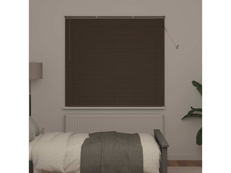 Store vénitien, store de fenêtre marron foncé 160 x 150 cm 25 mm pvc cf47990 - Conforama C