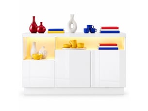 Buffet 3 porte(s)  0 tiroir(s)   - 140 cm coloris blanc 
