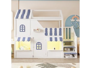 Lit superposé 90x200 cm <strong>MODERNLUXE</strong> <strong></strong> coloris bleu