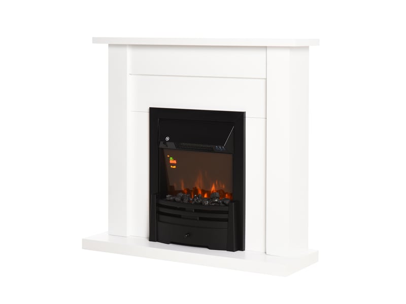  Cheminée électrique décorative avec tablette blanche, chauffage 10002000 w, 102 x 30 x 95 cm  - Conforama A