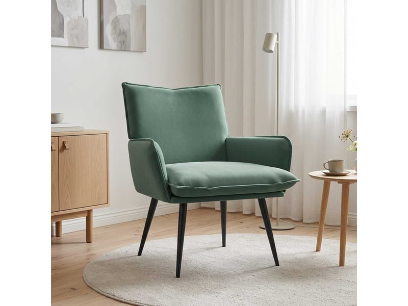  Vidaxl fauteuil vert mer velours  - Conforama B