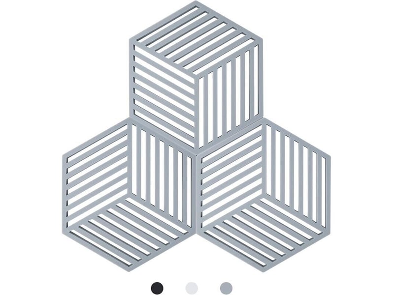  Kitchen pot coaster tapis de protection en silicone teffa (gris, raya hexagonal: 160x138x8mm)  - Conforama A
