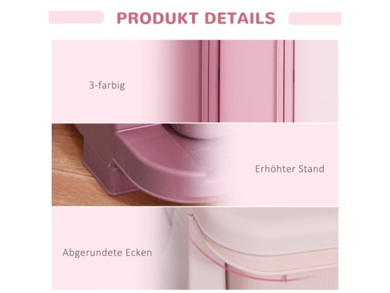  Meuble rangement jouets rose 3 niveaux, commode enfant, petit placard à tiroirs pour chambre enfant  - Conforama E