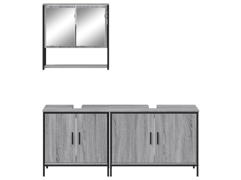 Ensemble de meubles de salle de bain 3 pcs sonoma gris cf63819 - Conforama D