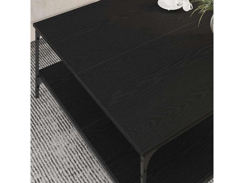 Table de chevet - table basse chêne noir 100 x 100 x 40 cm bois d'ingénierie - Conforama C