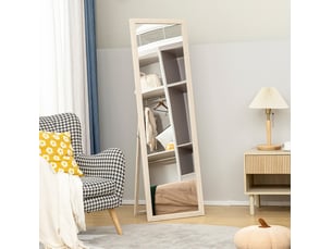 Miroir sur pied 50x160 cm rectangulaire avec cadre blanc