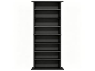 Meuble de rangement cd dvd 58x24x126,3 cm 8 compartiments, 6 tablettes réglables panneau de particules noir