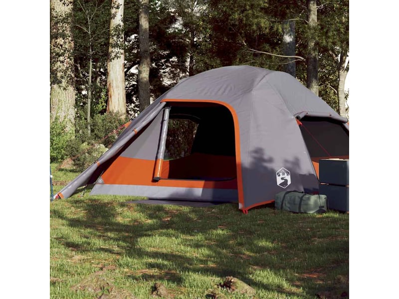  Tente de camping, tente à dôme 4 personnes gris imperméable  - Conforama B