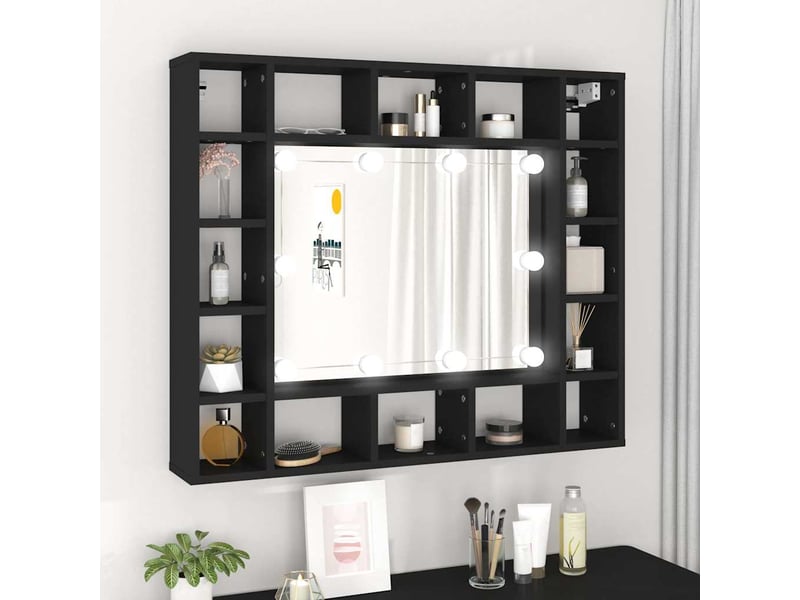  Armoire à miroir à led noir 91x15x76.5 cm  - Conforama B