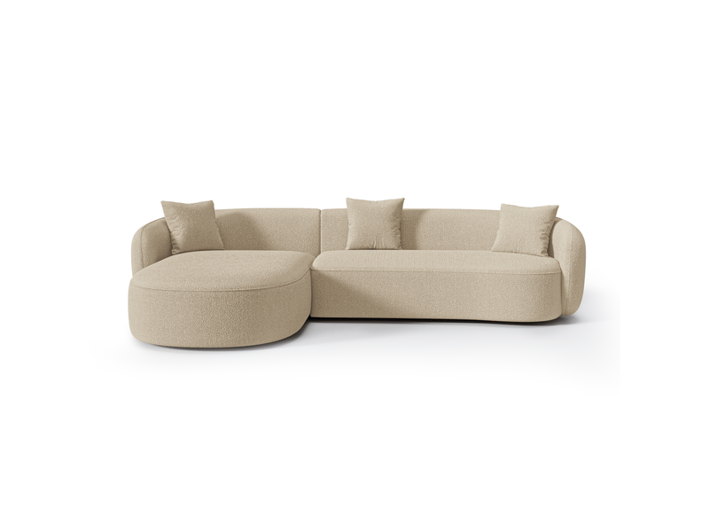  Canapé d'angle gauche 4 places en tissu bouclette beige celine 1CELAGTBBG - Conforama C