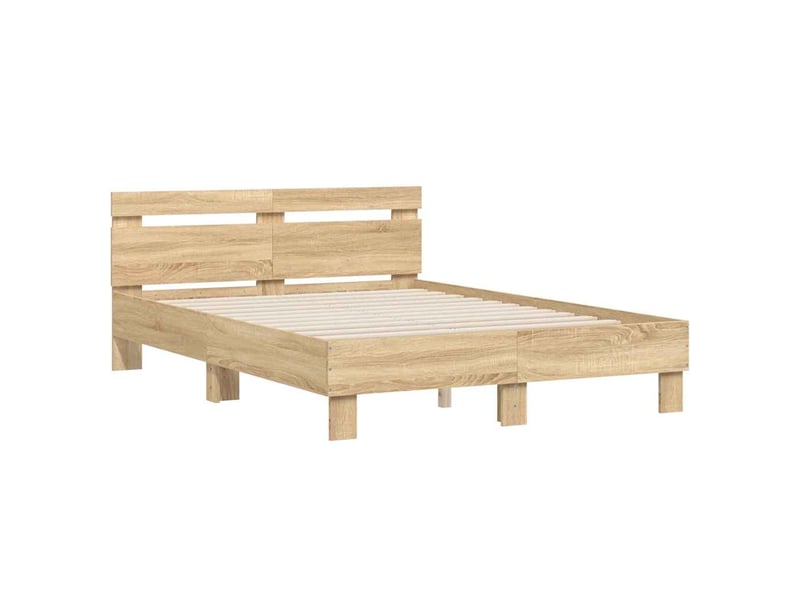  Lit double- lit adulte -  cadre de lit sans matelas chêne sonoma 120x190 cm  - Conforama B