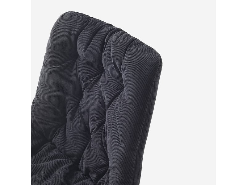  Lot de 4 chaises rembourrées en velours pour salle à manger flora - noir  - Conforama E