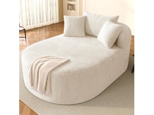 Fauteuil fixe <strong>WISHDOR</strong> Velours côtelé beige