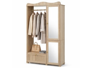 Armoire 2 porte(s) battante 1 tiroir(s) <strong>OKWISH</strong> <strong></strong> coloris bois clair largeur 115.5 cm
