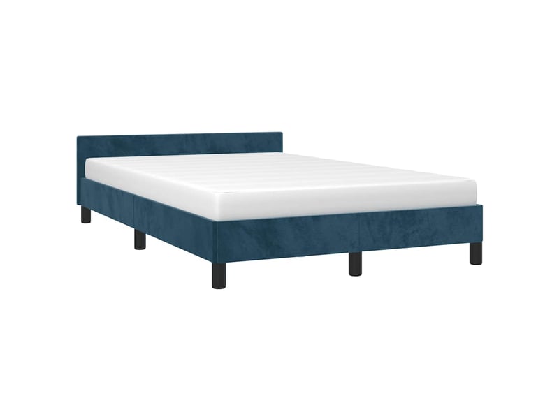  Lit double- lit adulte -  cadre de lit sans matelas bleu foncé 120x190 cm velours  - Conforama C