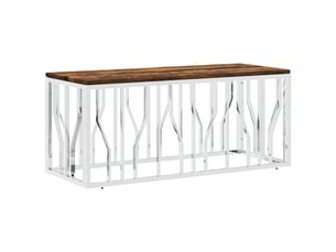 Table basse rectangulaire coloris argenté  