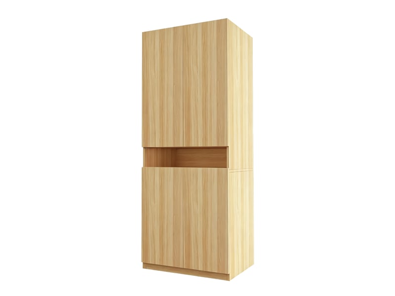  Armoire 2 portes 70 x 55 x 180 cm – bois clair – led, penderie, rangements et grande capacité intérieure  - Conforama D
