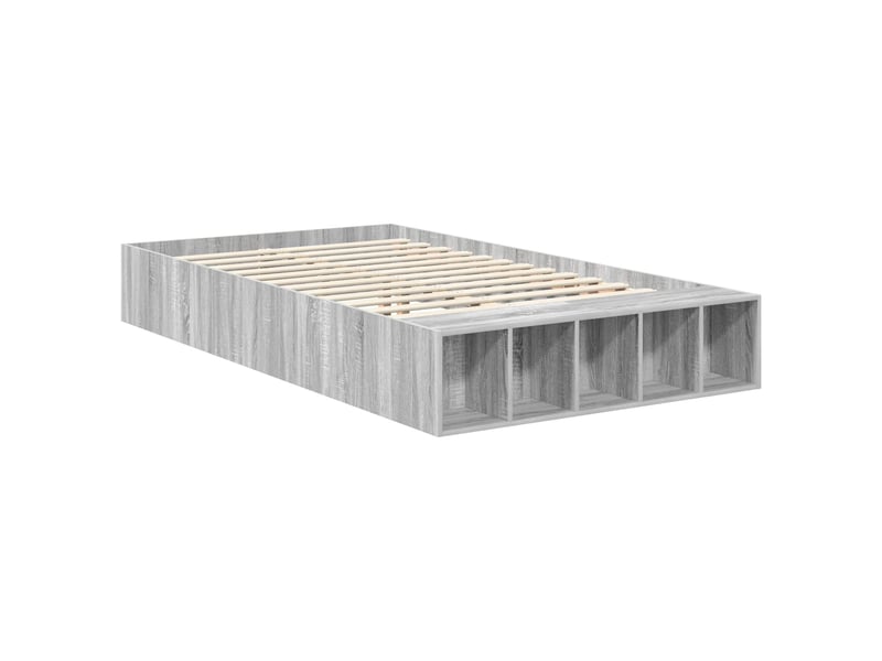 Lit double- lit adulte - cadre de lit gris sonoma 135 x 190 cm bois d'ingénierie - Conforama D