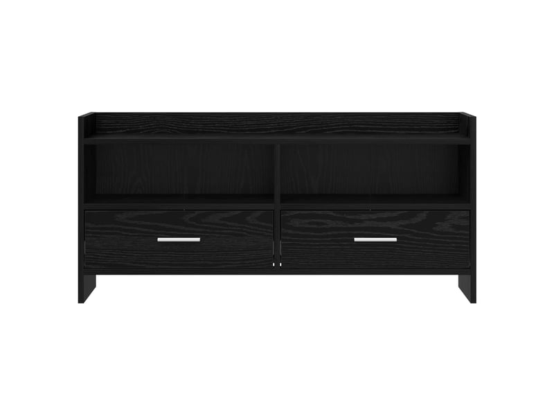  Meuble tv - banc tv - meuble de rangement 100 x 33 x 47 cm chêne noir bois d'ingénierie  - Conforama E