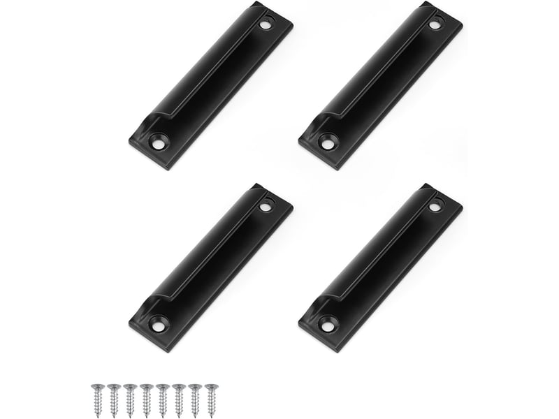  Lot de 4 poignée meuble, noir aluminium poignée de porte coulissante,90 mm noir  - Conforama A