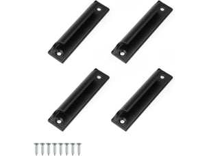 Lot de 4 poignée meuble, noir aluminium poignée de porte coulissante,90 mm noir