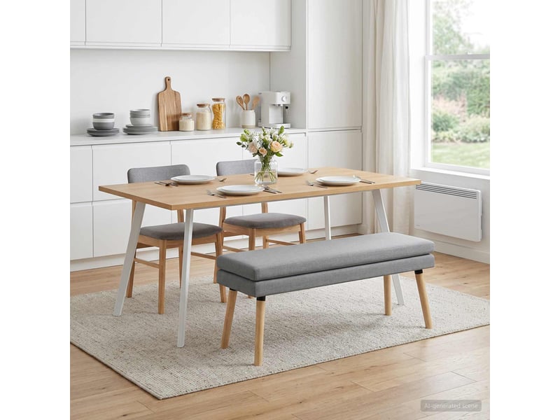  Banc d'entrée, banc à double couche gris clair 110x40x47 cm tissu  - Conforama C