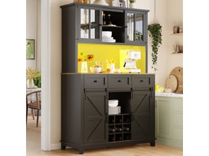 Buffet 3 porte(s) 3 tiroir(s) <strong></strong> <strong>Morn Vibe</strong> - 105 cm coloris noir
