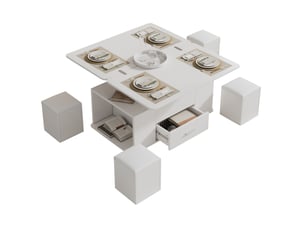 Table basse rectangulaire coloris blanc <strong>HAUSS SPOLE</strong> <strong></strong> - 50 cmx100 cm