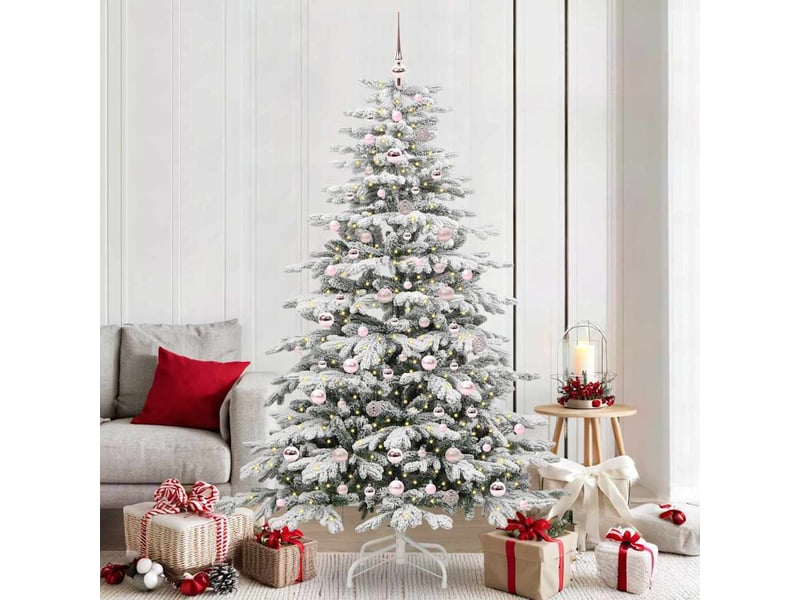 Sapin de noël, arbre de noël artificiel à branches articulées blanc 210 cm shl1435 - Conforama B