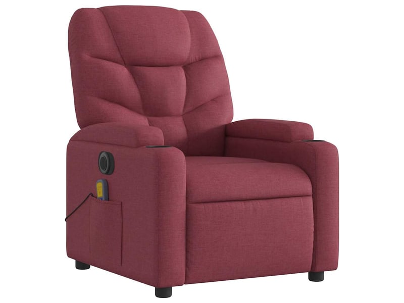  Fauteuil de massage inclinable électrique, fauteuil relax rouge bordeaux tissu shl22438  - Conforama D