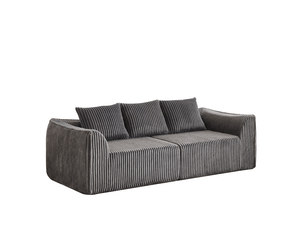 Canapé droit tcqpz 235,5 x 101 x 72,5 cm 4 places en velours côtelé gris