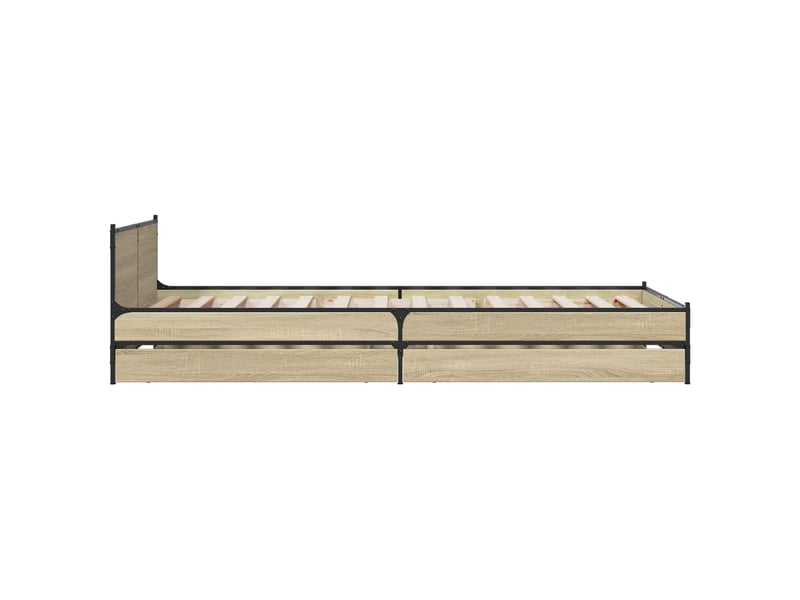Lit simple- lit adulte - cadre de lit avec tête de lit chêne sonoma 80 x 200 cm - Conforama D