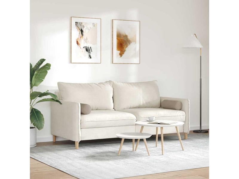Lot de 2 coussins d'accent, coussins décoratifs, coussins lombaires tissu en microfibre taupe ø 15 x 40 cm cf56690 - Conforama D