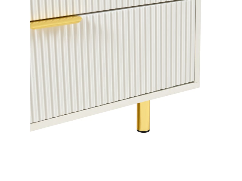  Ensemble de buffets modulables à 9 tiroirs – mdf blanc et doré – 200 x 40 x 72 cm  - Conforama E