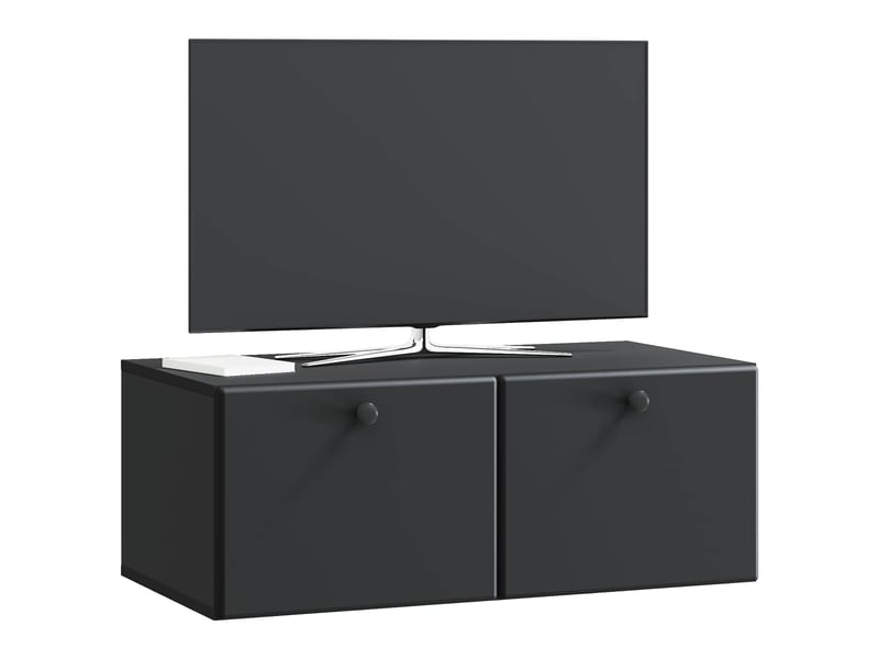  Meuble tv - banc tv - meuble de rangement mural 78,5 x 41 x 30 cm noir bois d'ingénierie  - Conforama C