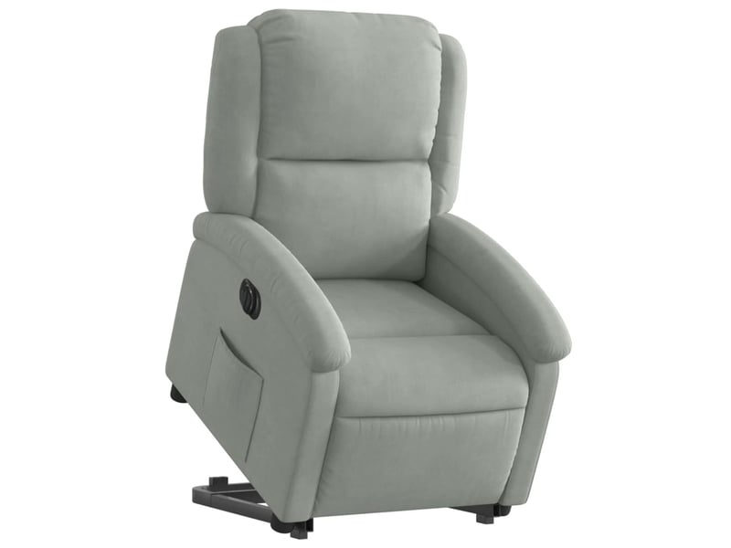  Fauteuil inclinable électrique, fauteuil relax salon gris clair velours shl71692  - Conforama C