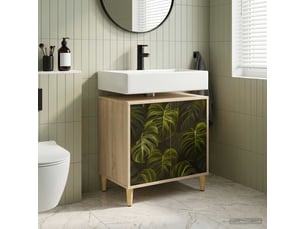 Armoire de salle de bain, meuble de rangement elburg sonoma 60x40x60 cm