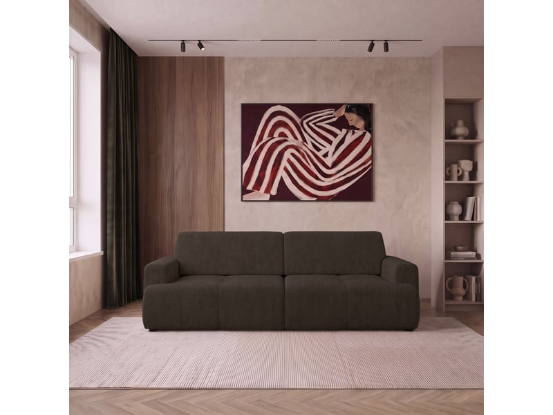 Selsey cobbly - canapé convertible - 244 cm - chenille onyx marron Cobbly - Conforama B