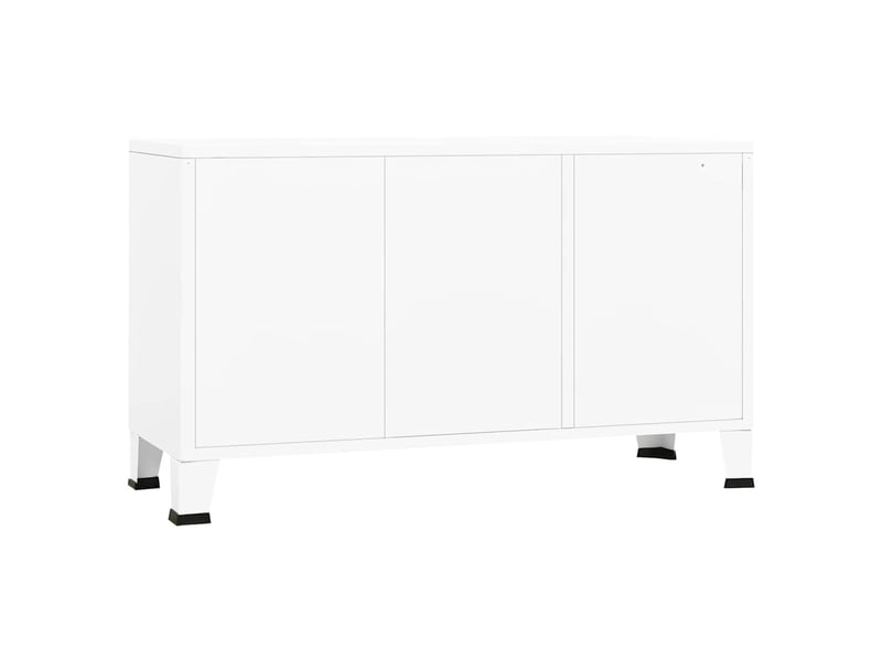  Buffet - bahut - meuble de rangement industriel blanc 105x35x62 cm métal et verre  - Conforama E