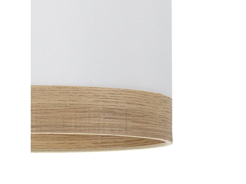  Fabrilamp olga lampe à poser blanc effet bois clair, abat-jour textile effet bois, 1 x e14, 42 cm 190071001 - Conforama C