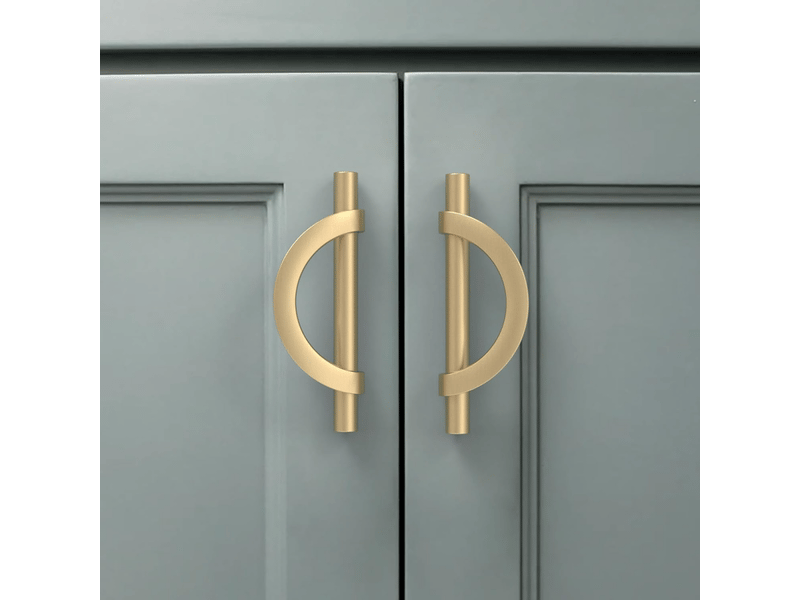  Poignées dorées pour cabinets de cuisine de 96 mm en alliage de zinc avec vis pour bureaux, tiroirs et armoires.  - Conforama E